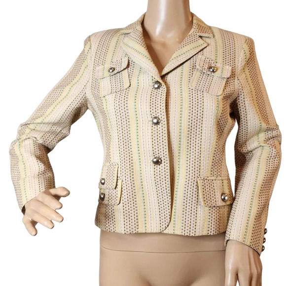 BCBGMAXAZRIA multi-colored stripe blazer. Women's size small. - Picture 1 of 16